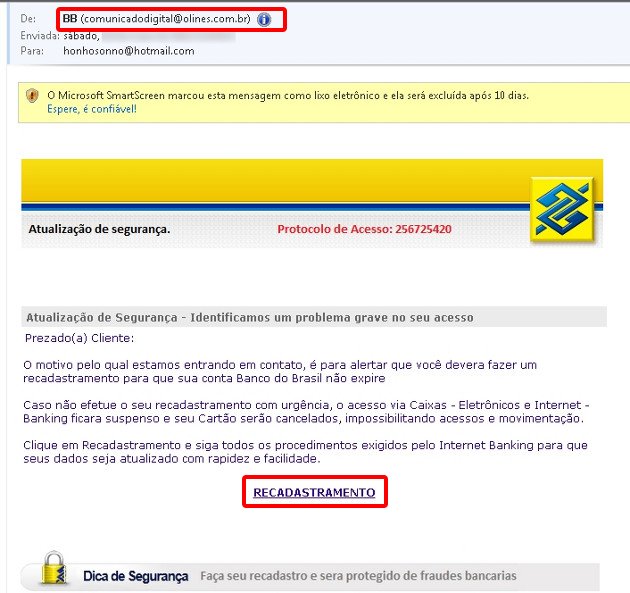 Phishing - pedido de urgencia